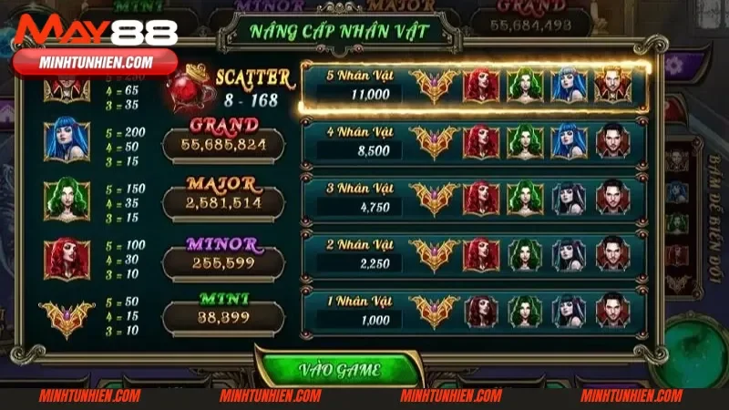 Hệ số trả thưởng hấp dẫn trong bá tước quyền năng